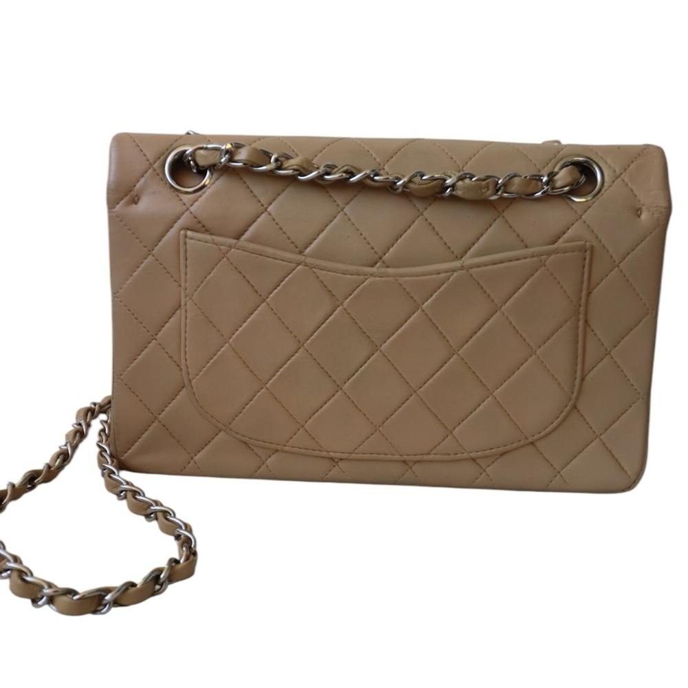 CHANEL Classic Double Flap Bag Small Vintage Beige Silver Hardware (repainted) - Picture 3 of 15